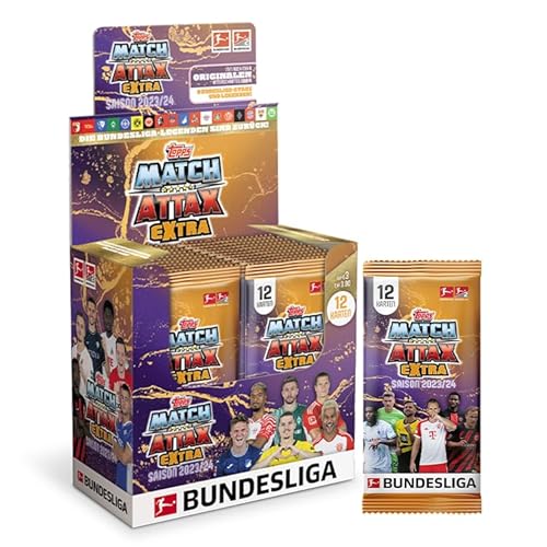 Topps Bundesliga Match Attax Extra 2024 - Display Box - 24 Päckchen pro Box (288 Bundesliga Match Attax Extra Karten).