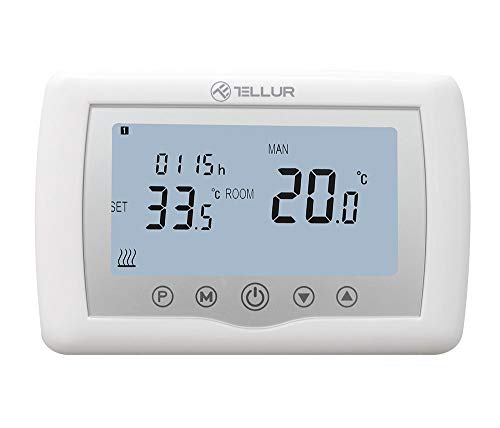 Tellur Smart WiFi Thermostat, Steuerung über Telefon-App, Kompatibel mit Alexa und Google Assistant, Kindersicherung, Zeitplan, programmierbar, Frostschutz