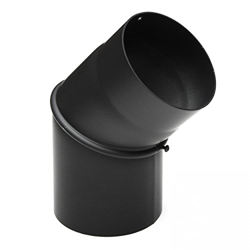 raik SH133-150-sw Raik Rauchrohrbogen/Ofenrohr 150mm - 0° - 45° ohne Reinigungsöffnung schwarz