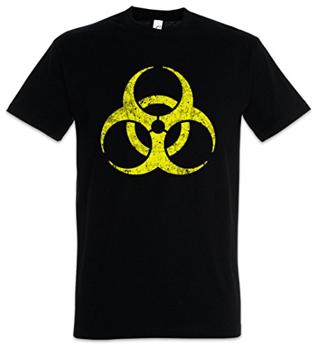 Urban Backwoods Black Biohazard Vintage Symbol Herren T-Shirt Schwarz Größe 3XL