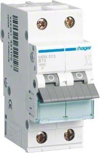 Hager MBN513 LS-Schalter 1P+N 6kA B-13A 2M