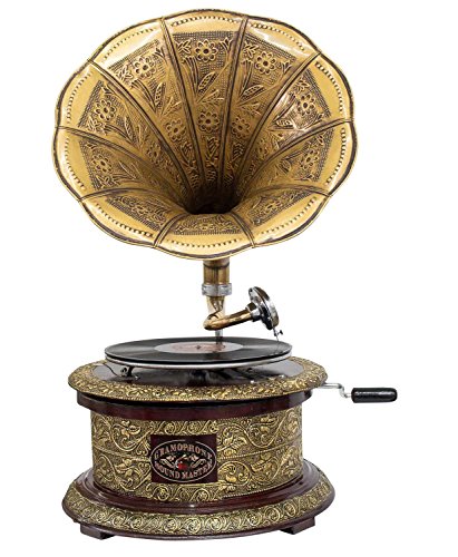 aubaho Nostalgie Grammophon rund Dekoration Trichter Grammofon Antik-Stil (m2)