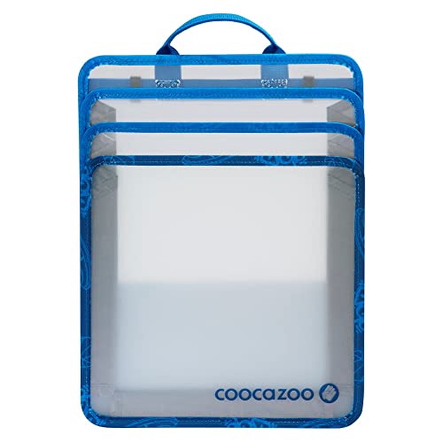 coocazoo Faltbare Heftbox, Blue, blau, mit Tragegriff, platzsparend mit ausziehbaren Seiten, Heftordner für Schulrucksäcke, ab der 3. Klasse
