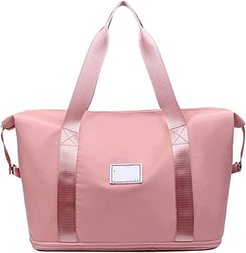 Homezo Reisetasche, doppellagig, wasserdicht, große Kapazität, Reisetasche, Pink