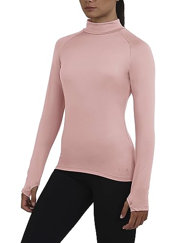 TCA Damen Thermo-Laufshirt, Funktionsshirt Langarm, Kompressions Laufoberteil - Hell-Pink, XL