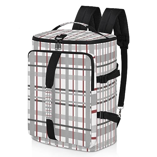 HMLTD Karomuster Reise Duffle Bag Rucksack - Wasserdichtes Polyester Mehrere Trageoptionen, Karomuster-08, 18.9×13×11.8 inches, Reiserucksäcke