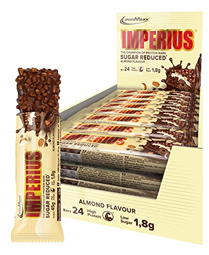 IronMaxx Imperius Sugar Reduced Protein Bar, Geschmack Mandel, 24x 45 g (24er Pack)