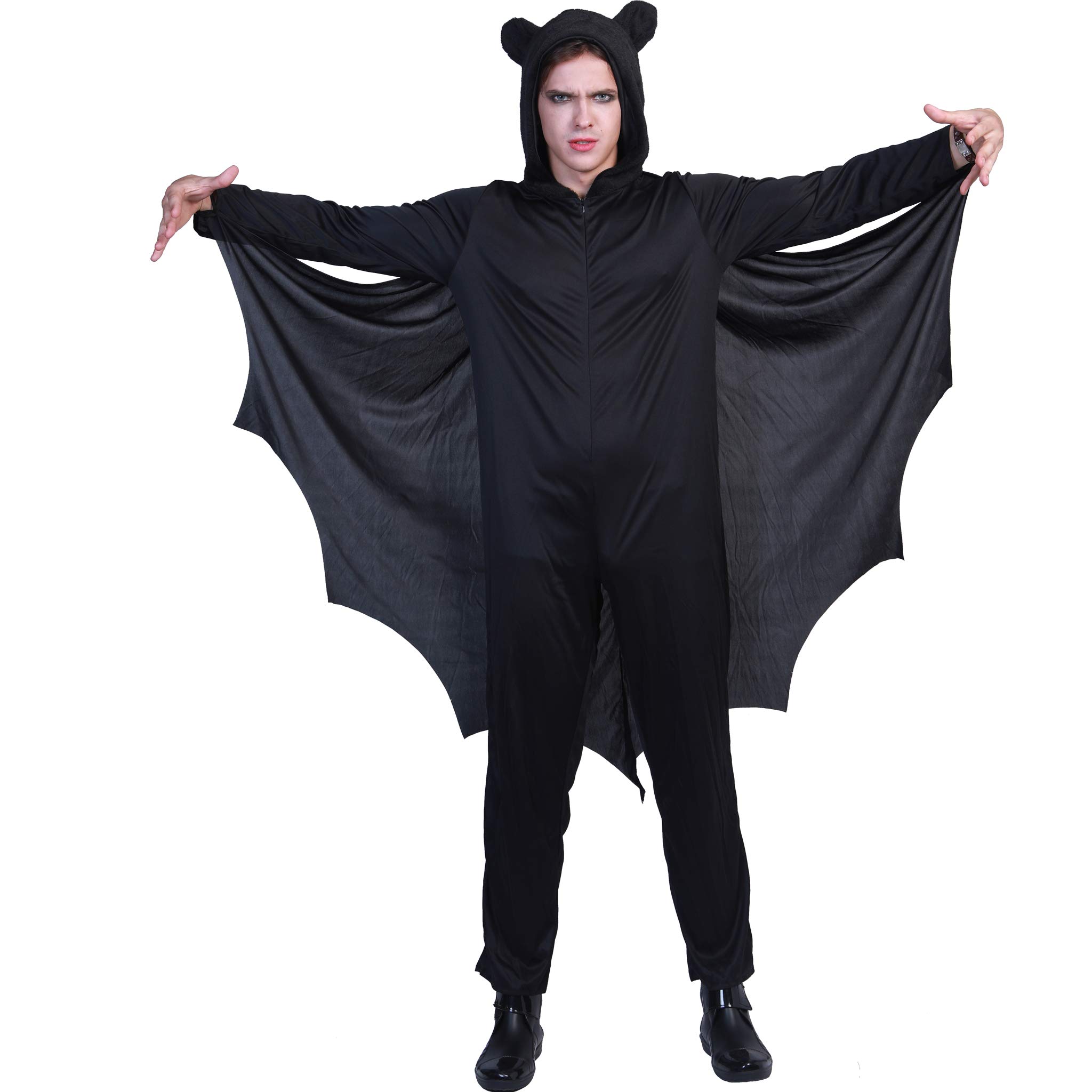 EraSpooky Fledermaus Halloween-Kostüm Männer Frauen Kinder, Einheitsgröße, Schwarz