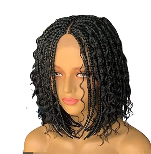 Afrikanische geflochtene Perücken – Micro Twist Perücke für afroamerikanische Frauen Haar Micro Box Zöpfe Perücke afroamerikanisches Haar für Frauen Cosplay Weihnachtsfeier Perücken Black B