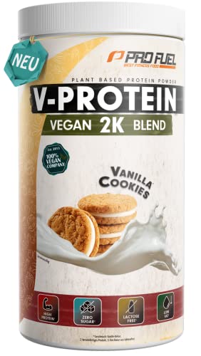 Veganes Proteinpulver Vanille 1kg - unglaublich lecker & cremig - Vegan Protein 2K Blend ohne Soja - mit hochwertigem Reisprotein + Erbsenprotein - pflanzliches Eiweißpulver mit 78% Protein