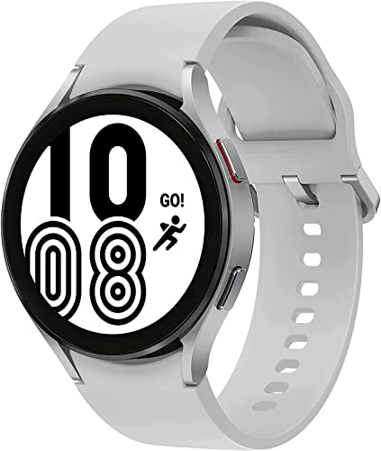 Samsung Galaxy Watch4, Runde LTE Smartwatch, Wear OS, dreh-Bare Lünette, Fit-nessuhr, Fitness-Tracker, 44 mm, Silver (Deutche Version)
