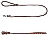 CANiAMiCi C5061184 Halsband/Leine Leder Rund für Hunde, Größe 2.5 x 50 cm, braun