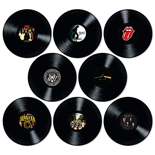 Vinyl-Schallplatten, 8 Stück, 30,5 cm (12 Zoll), zum Dekorieren von Rock-Musik-Partys, Geburtstagsfeiern, Bars, Pubs, Mottopartys, 70er 80er 90er Retro-Vintage-Old School