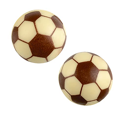 40 Stück | Fußball Hohlkugel | 3D | weiße Schokolade | passend zur WM und EM | Schokoladen Dekoration | geeignet für Kuchen, Torten und Cupcakes