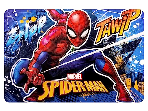 Lulabi Spiderman City Set mit 12 Tischsets, Polypropylen, 45 x 30 cm, Mehrfarbig