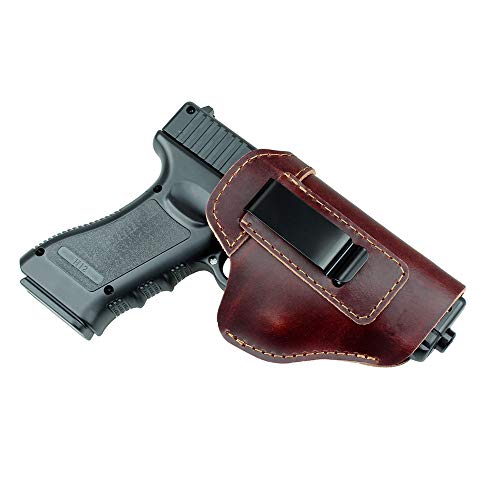 Gexgune Jagdholster Pistolenhalfter aus Leder für Glock 17 19 21 23 26 Beretta 92 Sig Sauer P226 SP2022 Taktische verborgene IWB (Braun)