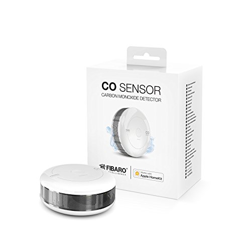 FIBARO HomeKit CO Sensor / Smart Home Sensor mit integrierter Sirene und blinkender Alarm-LED , iOS Bluetooth, HomeKit, weiß