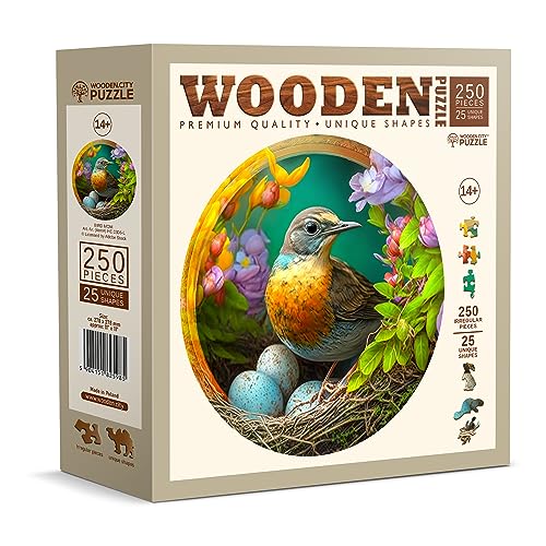 WOODEN.CITY Holzpuzzle - A Mother's Love in Bloom 250 Teile - Einzigartige ungewöhnliche Puzzles mit tierförmigen Teilen - Herausforderndes Holzmosaik Puzzle für Erwachsene