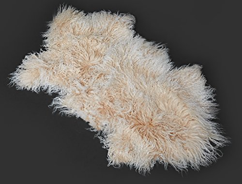 Tibet Lammfell Teppich Tierform (große Farbauswahl) Farbe beige/weiß (Tops) JYB03 TP2