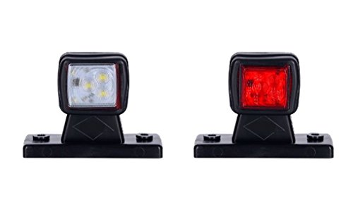 2 x 6 SMD LED Begrenzungsleuchte Seitenleuchte 12V 24V mit E-Prüfzeichen Positionsleuchte Auto LKW PKW KFZ Lampe Leuchte Licht Weiß Rot Universal