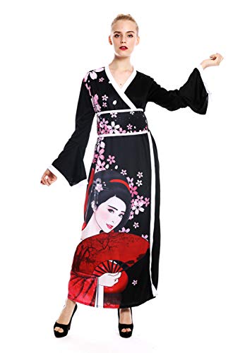 dressmeup W-0288-M/L Kostüm Damen Frauen Karneval Kimono Japan Japanerin China Geisha Kurtisane M/L