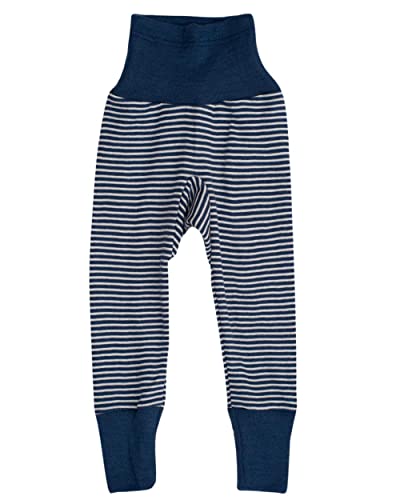 Cosilana Baby Hose lang mit Bund, 70% Wolle 30% Seide (Streifen Blau, 50/56) (Streifen Marine, 86/92)