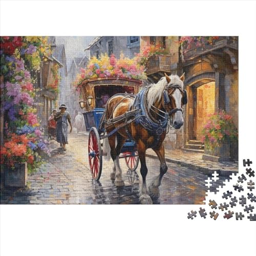 3D Horse Carriage on The Streets of London Puzzles Für Erwachsene 1000-teilige Puzzles Für Erwachsene Anspruchsvolles Spiel Ungelöstes Puzzle 1000pcs (75x50cm)
