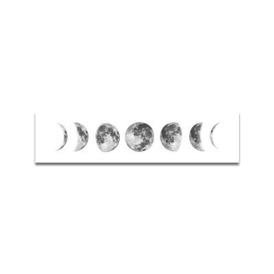 YOBAIH Nordische Mondphasen-Leinwandposter und Drucke, minimalistische Luna-Wandkunst, abstrakte Malerei, Dekorationsbilder, modern, für Wohnkulturbilder (Farbe: FB062 B, Größe: 60 x 180 cm,