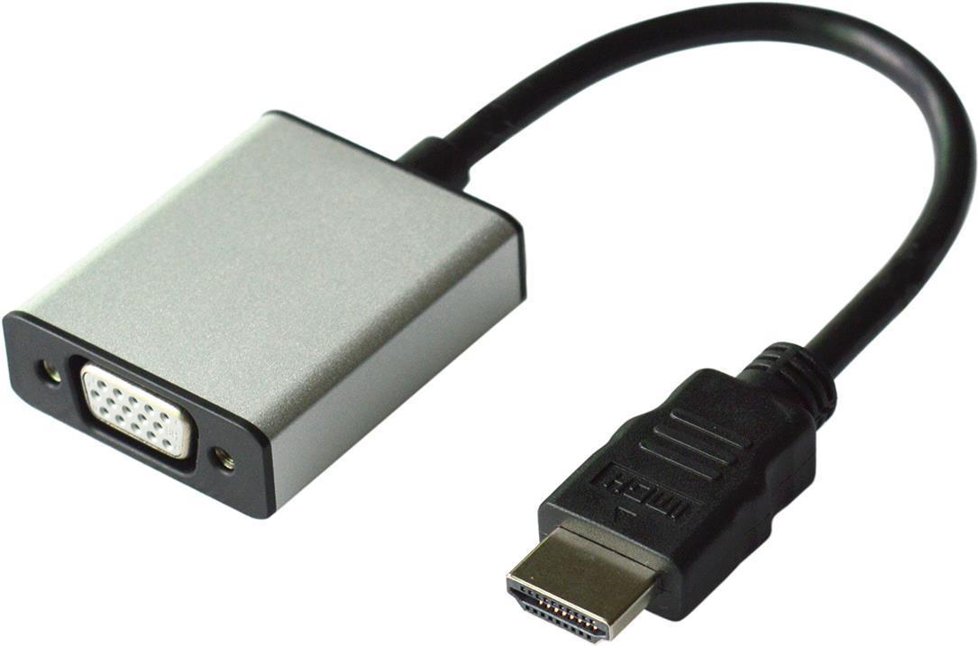 VALUE - Video- / Audio-Adapter - HDMI / VGA / Audio - HDMI (M) bis HD-15, Mini-Phone Stereo 3,5 mm, Mikro-USB Typ B (nur Strom) (W) - 15 cm - Silver/Black (12.99.3119)