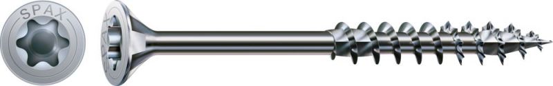SPAX Holzbauschraube, 8,0 x 240 mm, 50 Stück, T-STAR plus, Senkkopf, Teilgewinde, 4CUT, WIROX A3J, 191010802405