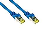 Good Connections RJ45 Ethernet LAN Patchkabel mit Cat. 7 Rohkabel und Rastnasenschutz RNS, S/FTP, PiMF, halogenfrei, 500MHz, OFC, 10-Gigabit-fähig (10/100/1000/10000-Base-T Ethernet Netzwerke) - z.B. für Patchpanel, Switch, Router, Modem - blau, 25 m
