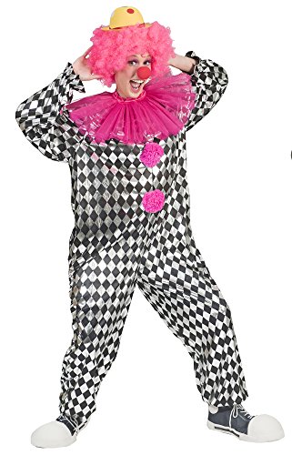 Clown Peppi Kostüm für Damen - Schwarz Weiß - Lustige Pierrot Harlekin Verkleidung zum Thema Zirkus Manege