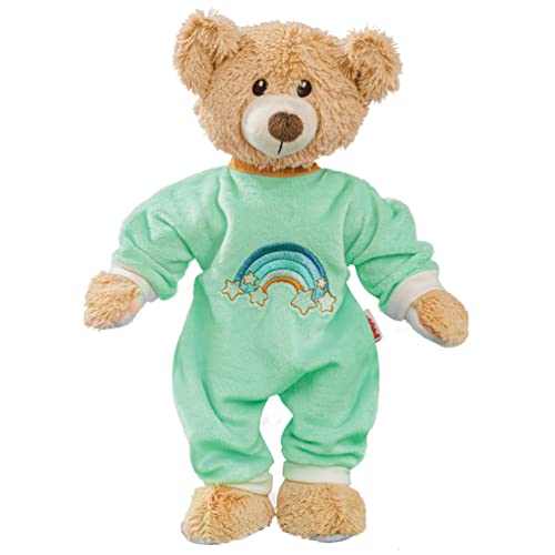 Heless 8 - Kuscheltier Teddy Dreamy mit mintfarbenem Softvelours-Strampler, ca. 22 cm großer Teddybär zum An- und Ausziehen, Liebhaben und als Spielgefährte