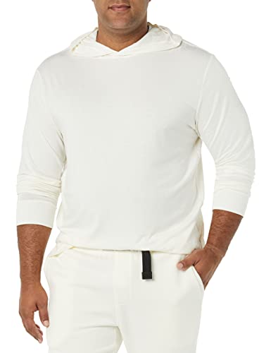 Amazon Aware Herren Leichtes Hoodie-T-Shirt mit Langen Ärmeln und normaler Passform, Elfenbein, XXL