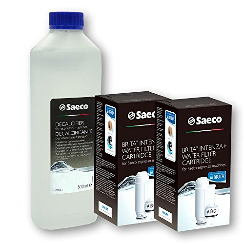 Saeco Entkalker Konzentrat BIG PACK - 1 x 500ml + 2 Stück Saeco Brita Intenza Wasserfilter