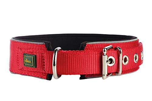 Hunter Reflect Neoprene Halsband für Hunde,rot/schwarz,Größe 60, 49 - 56 cm, 45 mm