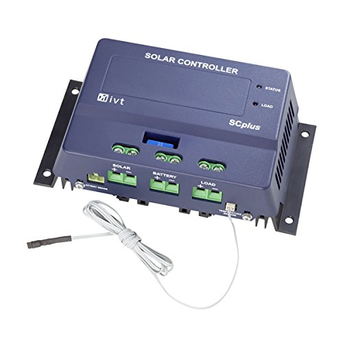 IVT Solar-Controller SCplus 12V, 24 V, 25 A, Serieller Solar Laderegler, Mikroprozessorgesteuerte Ladung, Schaltbarer Lastausgang, Timer-Funktion, Nachtlicht-Funktion, mehrstufiges Ladeverfahren