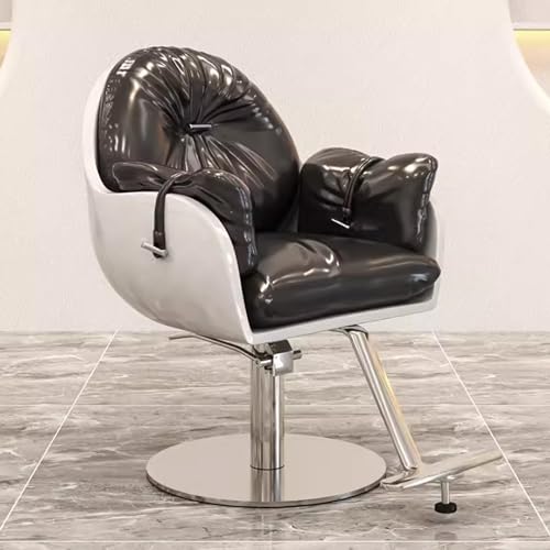 aweiyouxiang Friseurstuhl, bodenstehend, um 360° drehbar, Sitzkissen abnehmbar, leicht zu reinigen, hydraulischer Friseurstuhl mit Verstellbarer Höhe, geeignet für Schönheitssalons,C