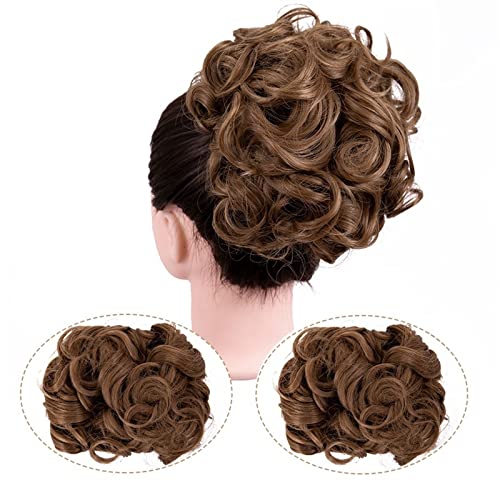 Synthetische Messy Bun Wave Curly Hair Extensions Bun Extensions Comb Clip In Messy Bun Haarschmuck for Frauen (Color : 27#)
