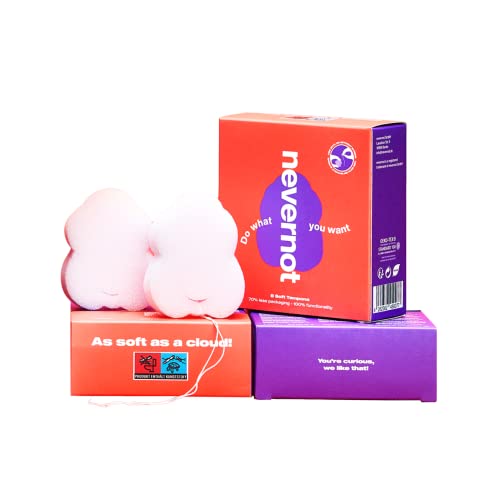 nevernot® Tampons | 24 Soft-Tampons - mit beiliegendem Rückholfaden zur optionalen Verwendung | Menstruationsschwämmchen für SPORT, SPA, SCHWIMMEN, STRAND, URLAUB, WAXING während der Periode
