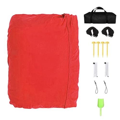 ohfruit Strandüberdachung Outdoor Sonnenschutz Markise UV Schutz UPF50+ Schutz Ideale Auswahl für Strand Camping Angeln oder Gartenpicknicks Rot