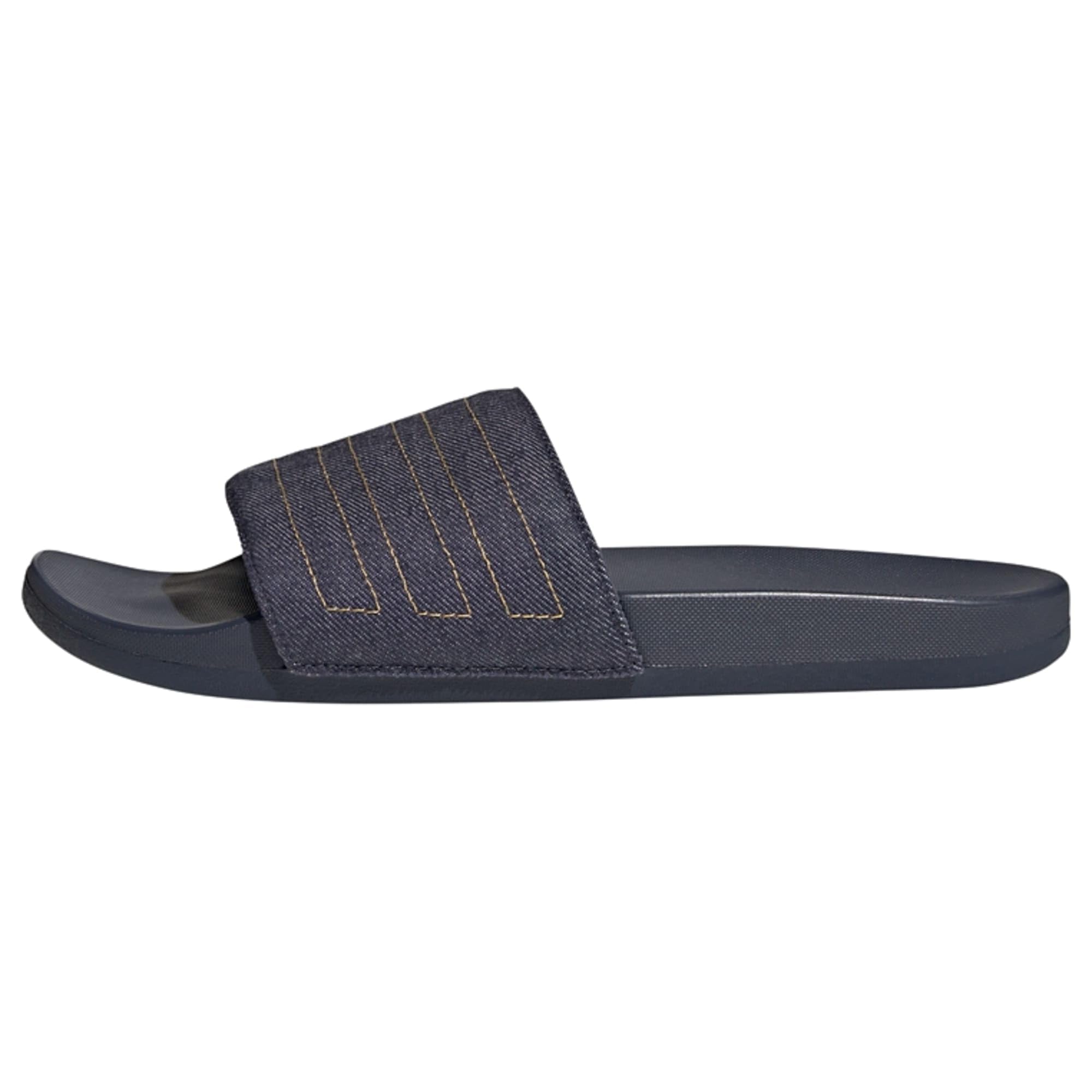 adidas Unisex Adilette Comfort Slide Sandal, Shadow Navy Preloved Yellow Shadow Navy,40 1/2 EU