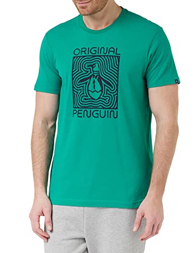 ORIGINAL PENGUIN Herren KNT Graph Disco Pete T-Shirt, glau/Gras, L