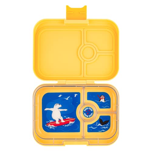 Yumbox Panino M Lunchbox (Yoyo Yellow) - mittelgroße Brotdose mit 4 Fächern | Kinder Bento Box für Kindergarten, Schule, Erwachsene