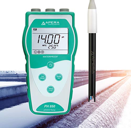 Apera Instruments PH850-WW Tragbares pH-Messgerät zum Einsatz in der Abwasserbehandlung, ausgestattet mit der LabSen 333 Elektrode (pH-Messbereich: 0 bis 14,00)