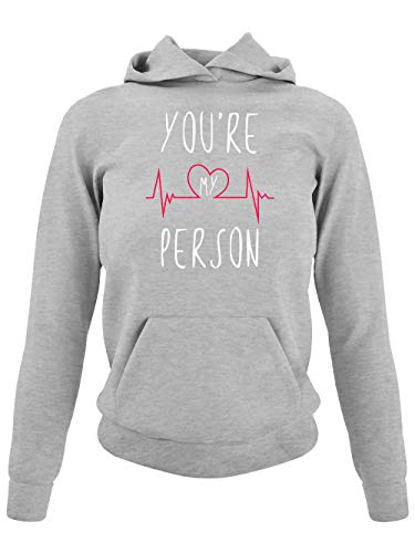 clothinx You Are My Person | Das Geschenk Für Deinen Lieblingsmenschen | Für Beste Freunde Die Familie oder Kollegen Damen Kapuzen-Pullover Grau Gr. XL