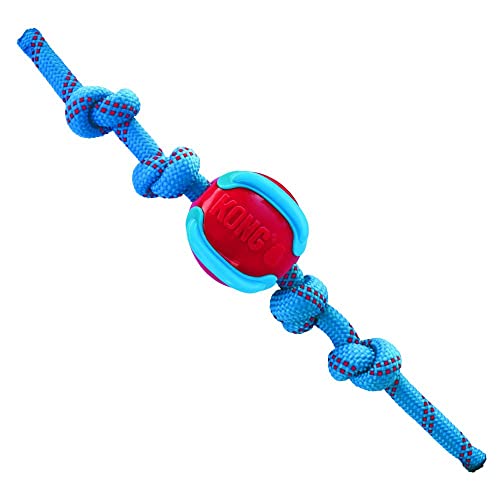 Kong - Jaxx Brights Ball w/Rope Assorted 32cm M - (KONGPJB22E)