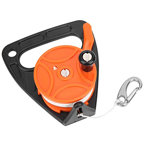 150ft mit Handle Diving Line Wheel, 150ft Dive Reel, kompakt tragbar für Drift-Tauchen Unterwassertauchen/Cave Wreck Diving Tauchausrüstung(Orange)