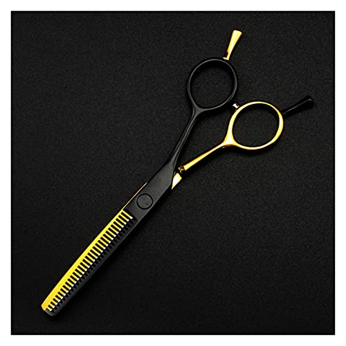 Haarschneidscheren 5,5-Zoll-Gold- und schwarze Friseur-Schere Haarschnitt-Verdünnung Friseur Haarschnitt-Schere Friseur-Schere (Color : Thinning)