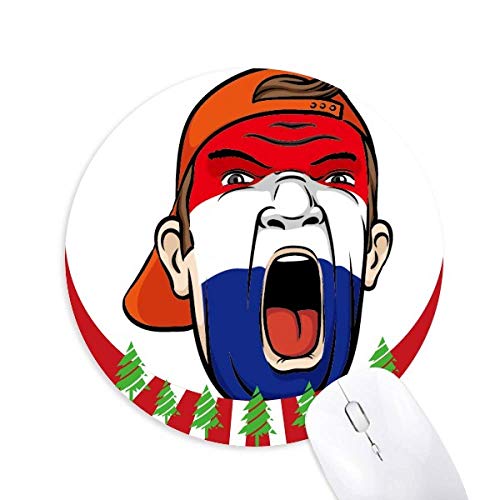 Niederlande Flaggen Gesichtsmaske Screaming Cap Round Rubber Maus Pad Weihnachtsdekoration